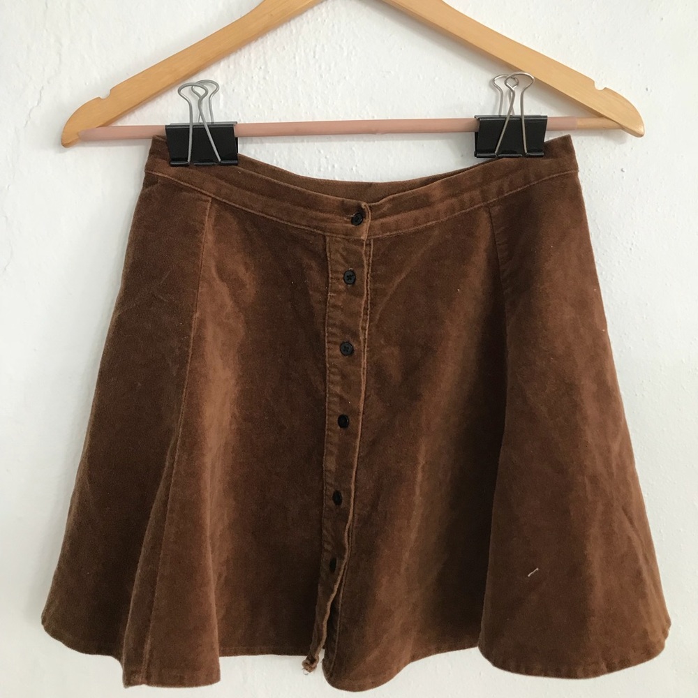 Brandy Melville brown front buttoned skirt